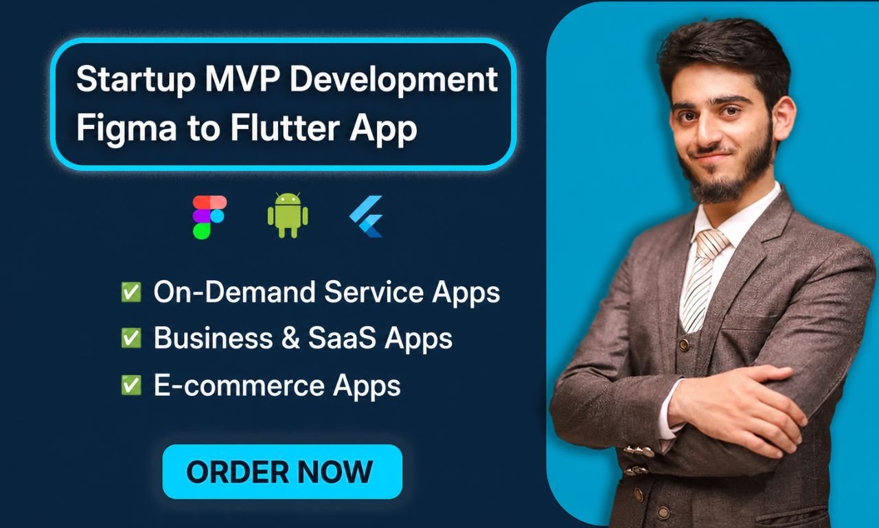 turn figma UI design into flutter mvp app for startups with modern UI
